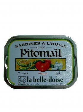 SARDINES A L'HUILE SAUCE PITOMAIL1/6 115g La Belle lloise